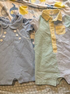 bella bliss Blue and Yellow Baby One-Piece Set